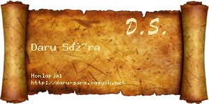 Daru Sára névjegykártya